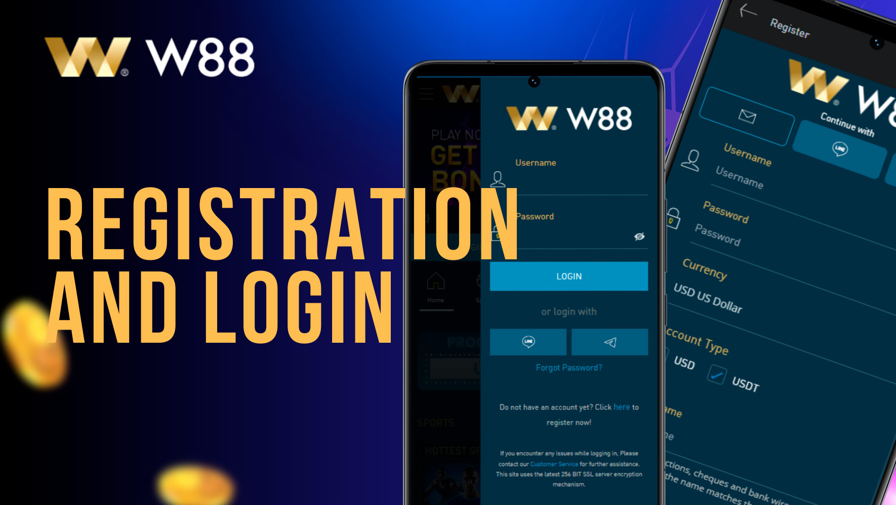 How to register and log in to the W88 app