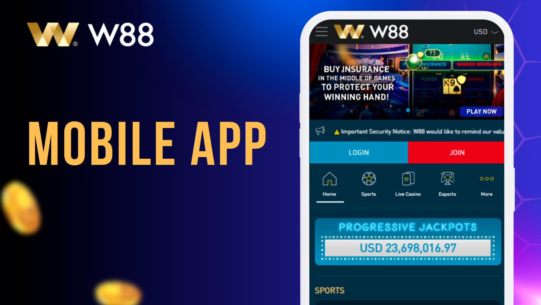 The w88 mobile app is fast