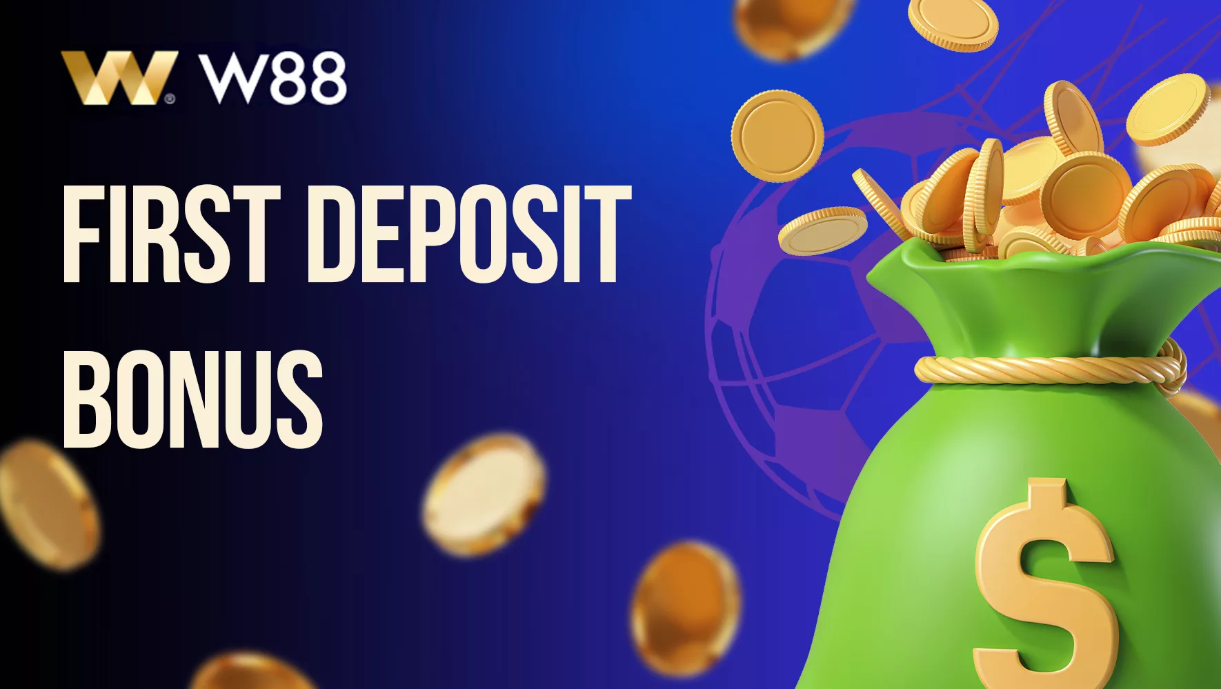 Description of bonuses for the first deposit at W88